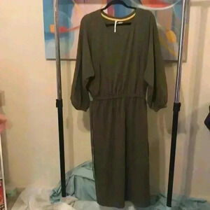 Army Green Jersey Dress, XL